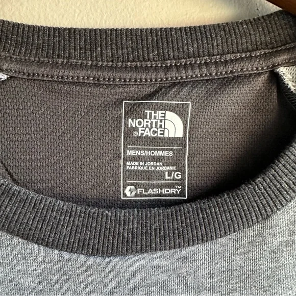 The North Face Wicker Crew FlashDry Sweatshirt Men's L Gray / Black - Picture 3 of 4